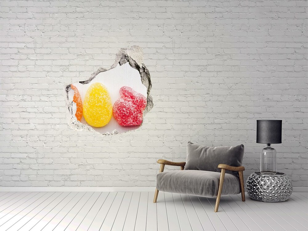 Hole wall sticker Colorful jelly beans