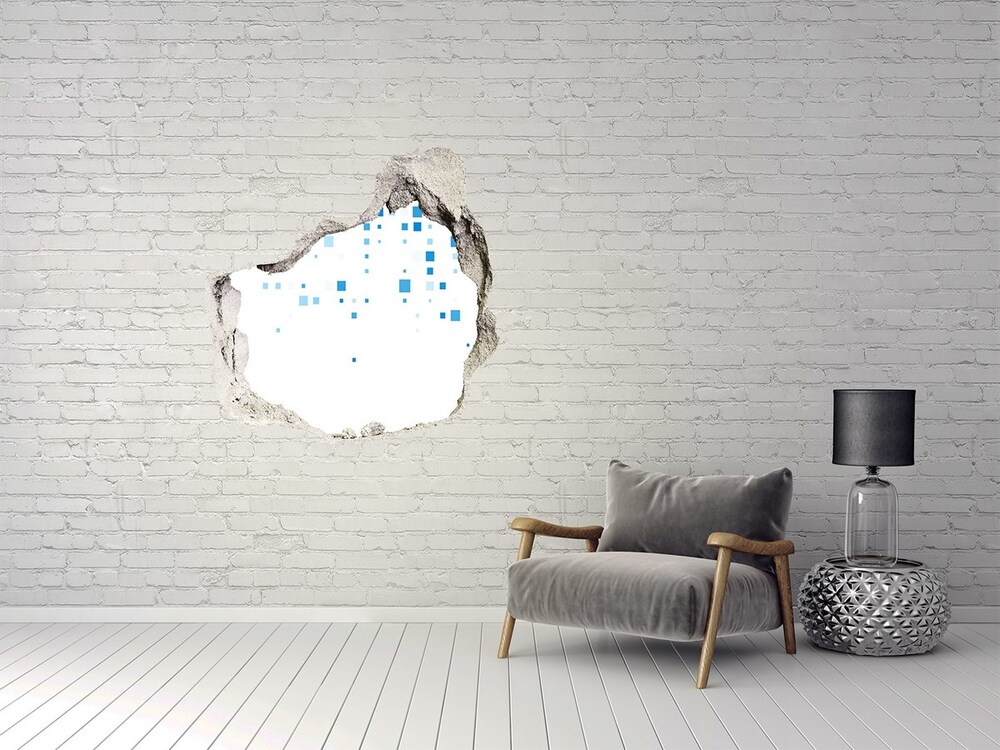 3D wall hole Blue squares