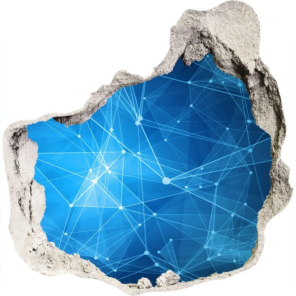 Hole wall sticker Digital space behind the wall