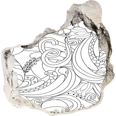 Hole wall sticker Hole in the Wall Floral Pattern