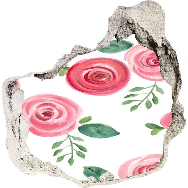 3D wall hole wallpaper Flower Hole in the Wall