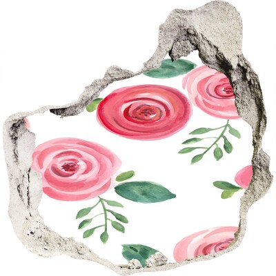 3D wall hole wallpaper Flower Hole in the Wall