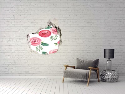3D wall hole wallpaper Flower Hole in the Wall