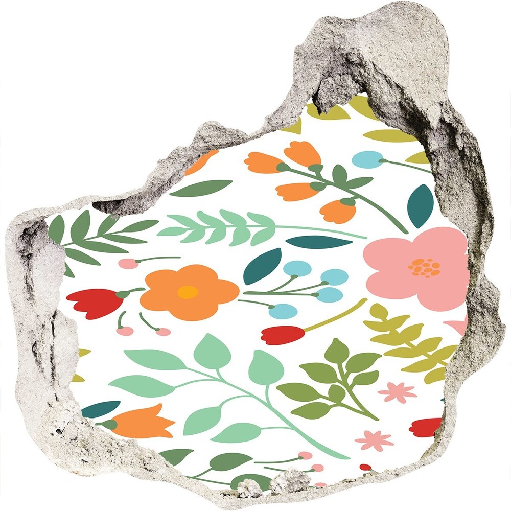 Hole in the wall sticker Flowers illustration