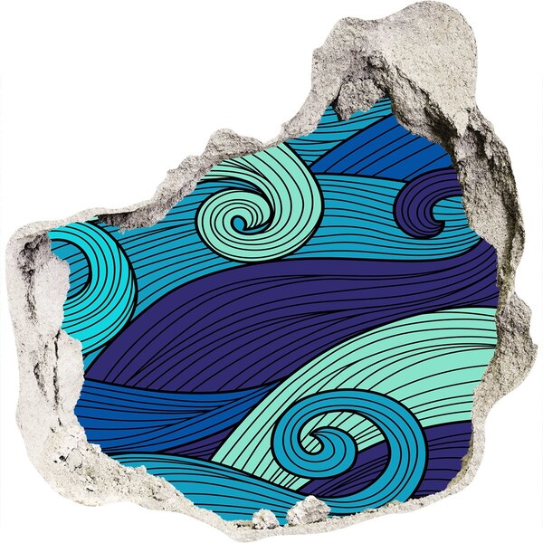 Hole wall sticker Abstract waves