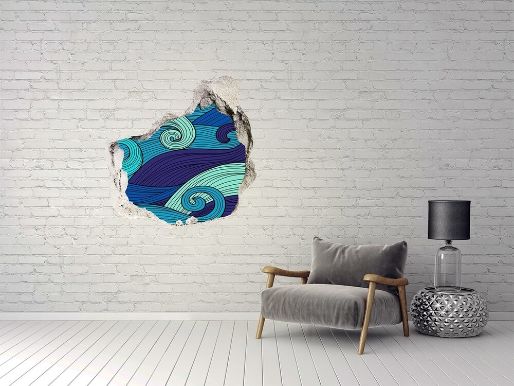 Hole wall sticker Abstract waves