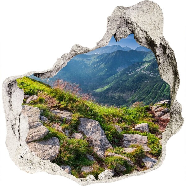 Hole in the wall decal Mountain view with valley