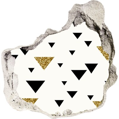Hole in the wall decal Modern design with triangles