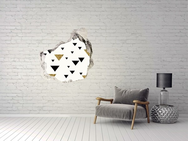 Hole in the wall decal Modern design with triangles