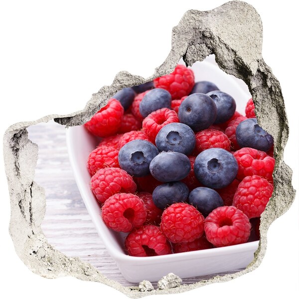 Hole in the wall decal Raspberries and berries