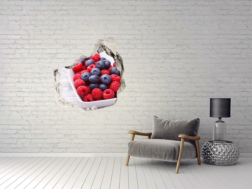 Hole in the wall decal Raspberries and berries