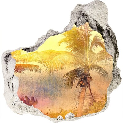 Hole in the wall sticker Tropical oasis behind the wall