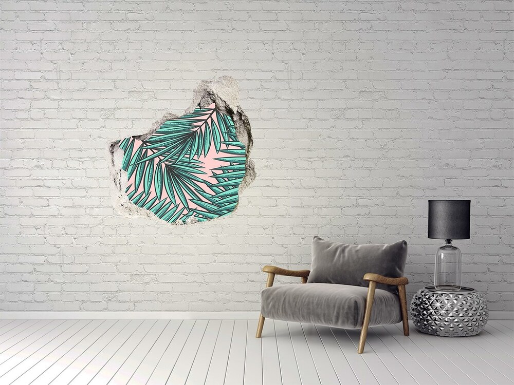 Hole in the wall sticker Palm leaves