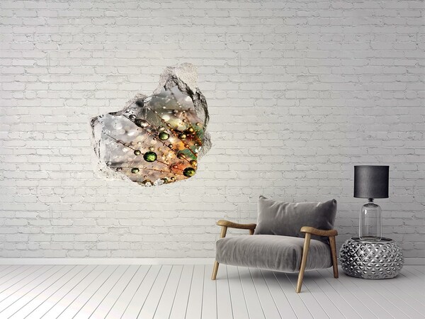 Hole in the wall sticker Crystal structure in light