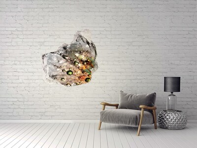 Hole in the wall sticker Crystal structure in light