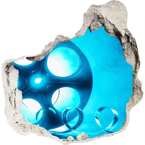 Hole wall sticker Cinema in action