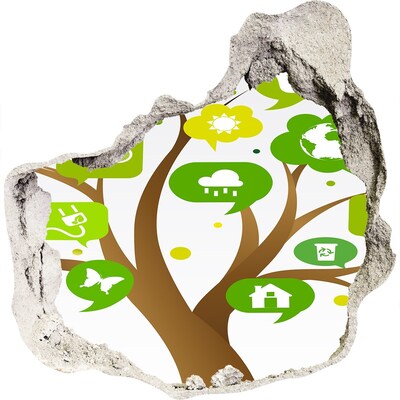 3D wall hole The green world of nature