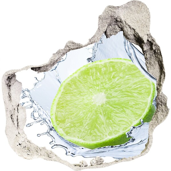3D wall hole Juicy lime in water