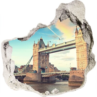 3D wall hole Tower Bridge in London