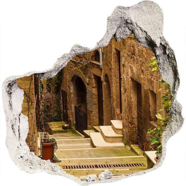 3D wall hole A charming street in the town