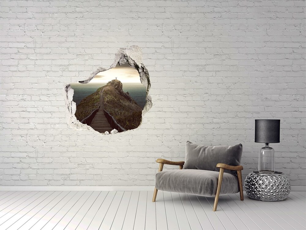 Hole wall sticker Path on the rock