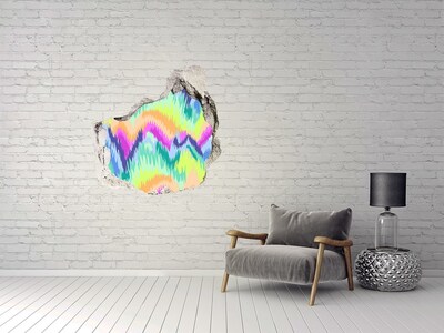 Hole in the wall sticker Rainbow background