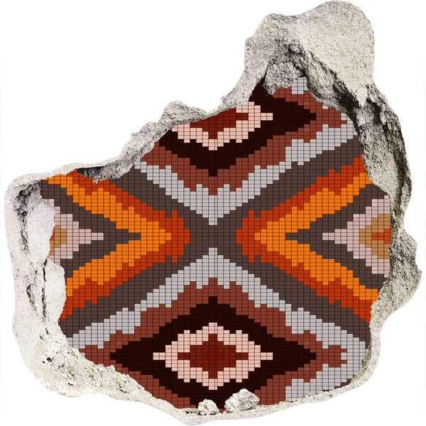 Hole wall sticker Mosaic patterns in earthy colors