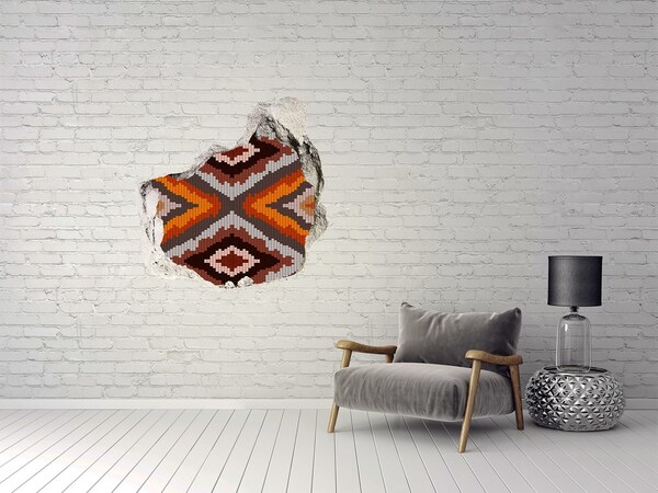 Hole wall sticker Mosaic patterns in earthy colors