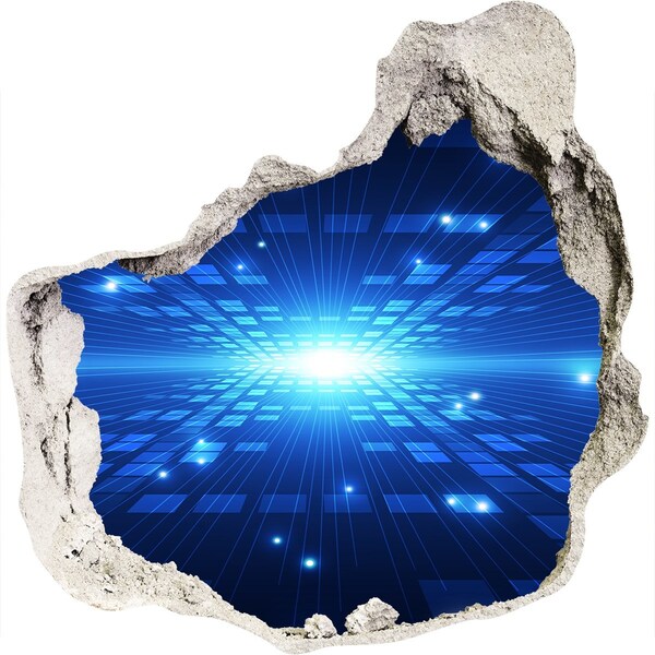 Hole wall sticker Digital space behind the wall