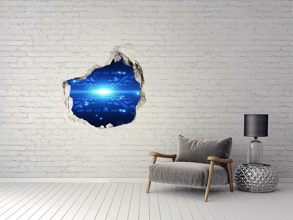 Hole wall sticker Digital space behind the wall