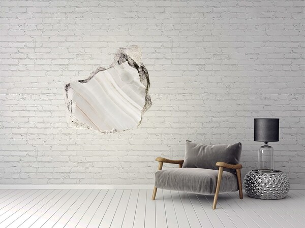 Hole in the wall decal Stone crack with alabaster