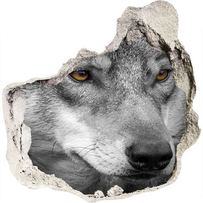 Hole wall sticker Wolf in ruins