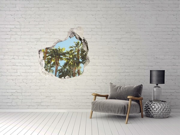 Hole in the wall decal High palm trees