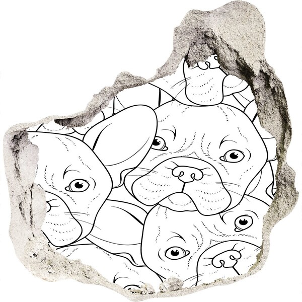 Hole in the wall sticker French Bulldogs