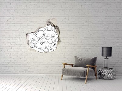 Hole in the wall sticker French Bulldogs