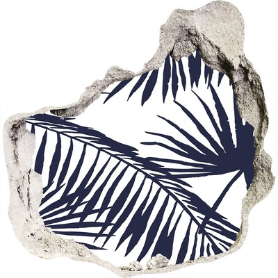 Hole in the wall sticker Palm leaves