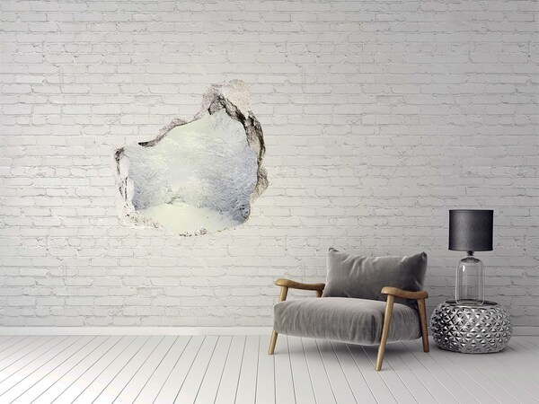 Hole in the wall decal Winter landscape behind the wall