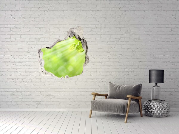 Hole in the wall sticker Green paradise behind the wall