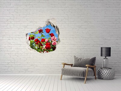 3D wall hole wallpaper Wild roses