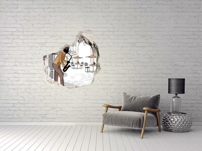 Hole in the wall sticker Musical café in Paris