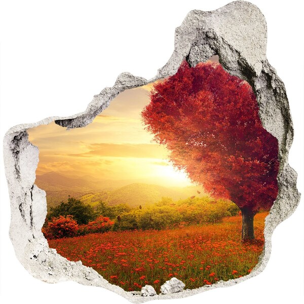 Hole in the wall sticker Tree Field Heart