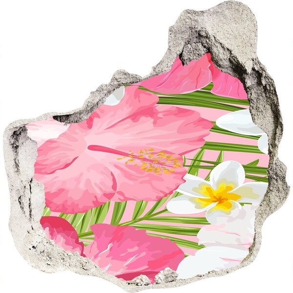 Hole wall sticker Tropical flowers