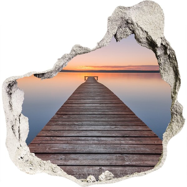 Hole wall sticker Sunset over the lake
