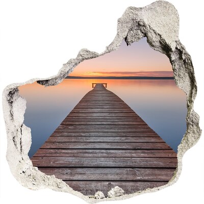 Hole wall sticker Sunset over the lake