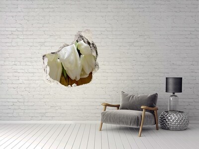 Hole wall sticker White tulips