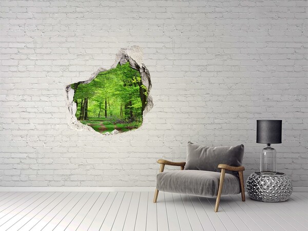 Hole wall sticker Green Forest in a Hole in the Wall