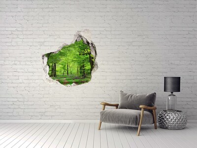 Hole wall sticker Green Forest in a Hole in the Wall