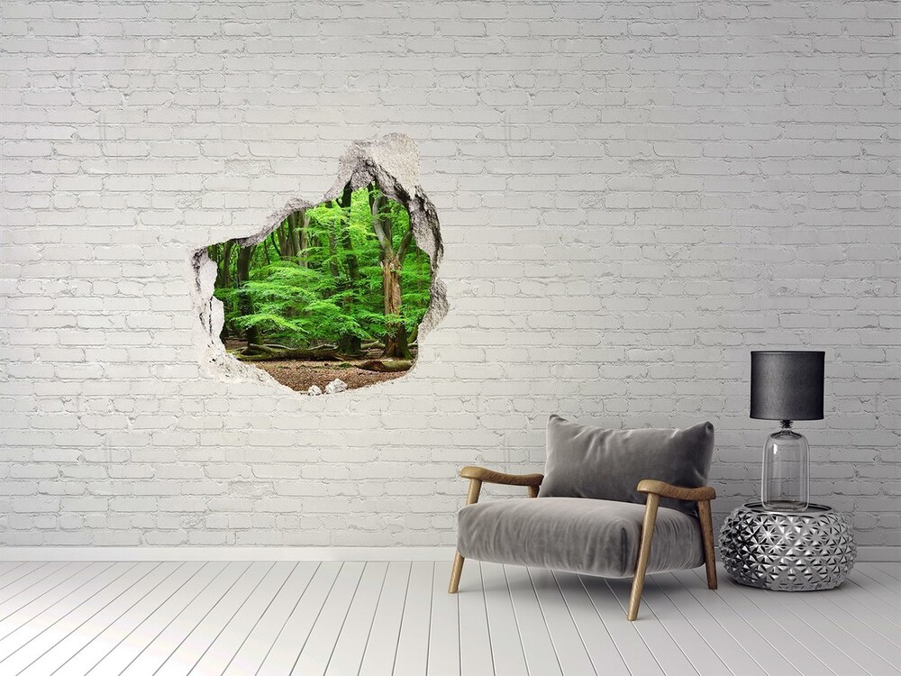 3D wall hole Dutch forest