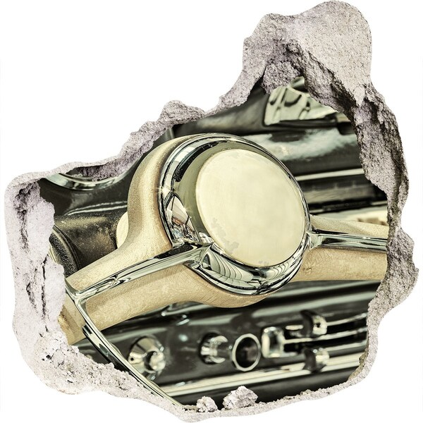 3D wall hole The stylish cockpit of a classic car