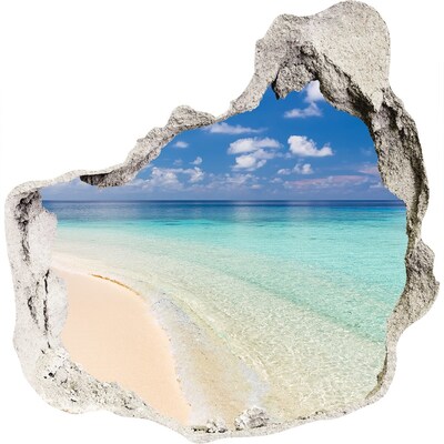 Hole wall sticker A paradise beach with turquoise water